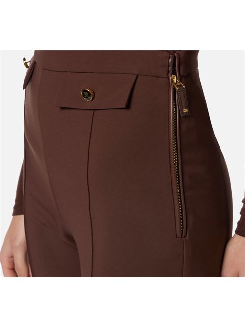DOUBLE CREPE TROUSERS ELISABETTA FRANCHI | PA12156E2EA3 Coffee